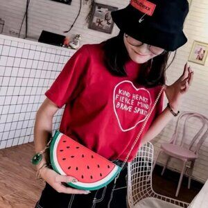 Gold-tone Chain Shoulder Strap Watermelon Women's Crossbody Bag Small